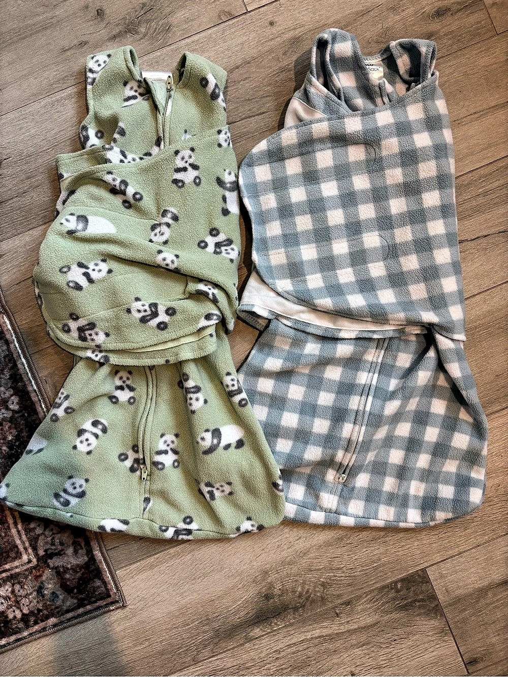 HALO SleepSack Swaddle Micro Fleece Set of 2 Green & Gray Baby 3-6M